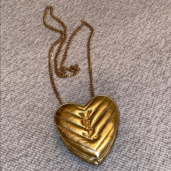 Yves Saint Laurent Handbags - YSL metallic heart bag